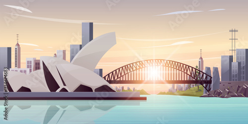 sunset over the city