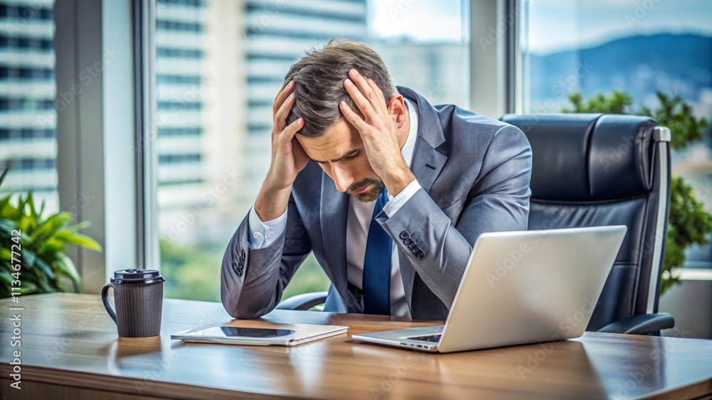 Frustrated Businessman Sitting In Office
Frustrated Businessman Sitting In Office