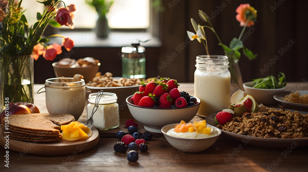Wholesome Morning: An Aesthetic Interpretation of a Rustic Breakfast Spread Wholesome Morning: An Aesthetic Interpretation of a Rustic Breakfast Spread