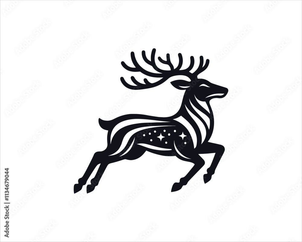 Obraz premium christmas deer vector illustration 