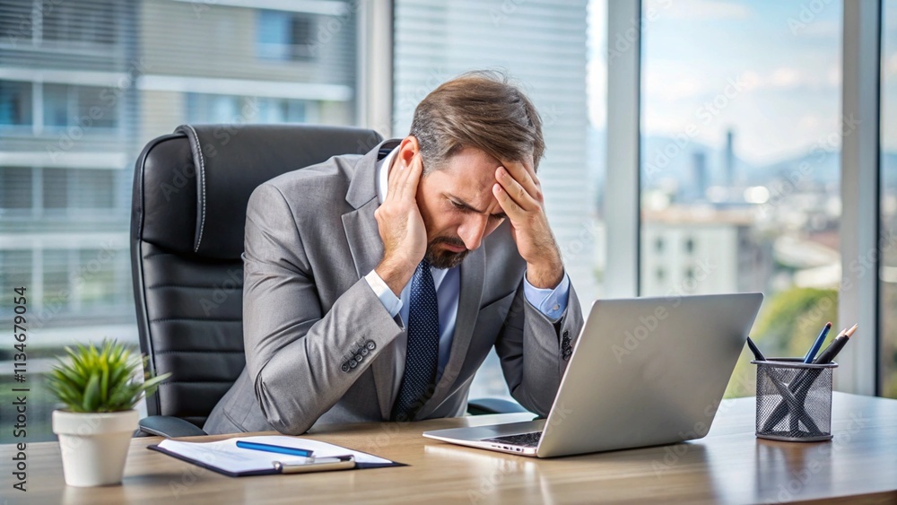 Frustrated Businessman Sitting In Office
Frustrated Businessman Sitting In Office