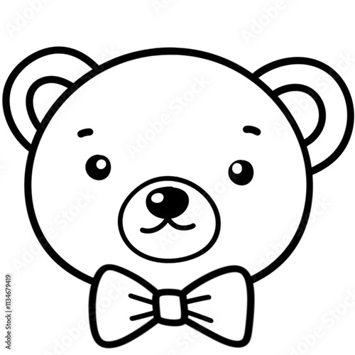 Line drawing of a cute little bear For coloring hand drawings, not AI.
