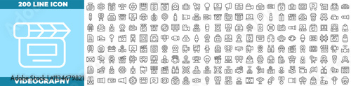 Videography Line Editable Icons set.