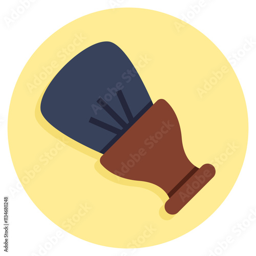 A flat design icon of shaving brush