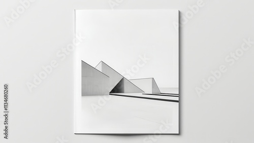 A minimalist black and white photograph featuring abstract geometric shapes and lines, creating a modern and artistic composition