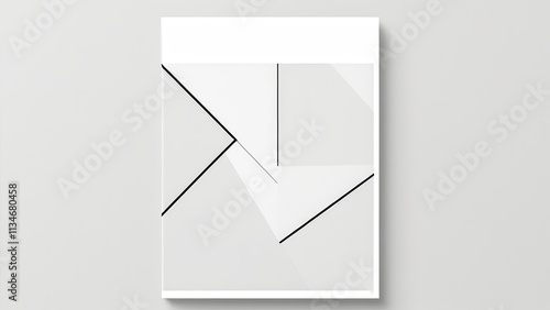 A minimalist black and white photograph featuring abstract geometric shapes and lines, creating a modern and artistic composition