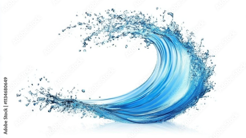 Artistic representation of ocean waves with a white backdrop. Artistic representation of ocean waves with a white backdrop.