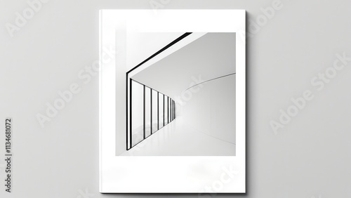 A minimalist black and white photograph featuring abstract geometric shapes and lines, creating a modern and artistic composition