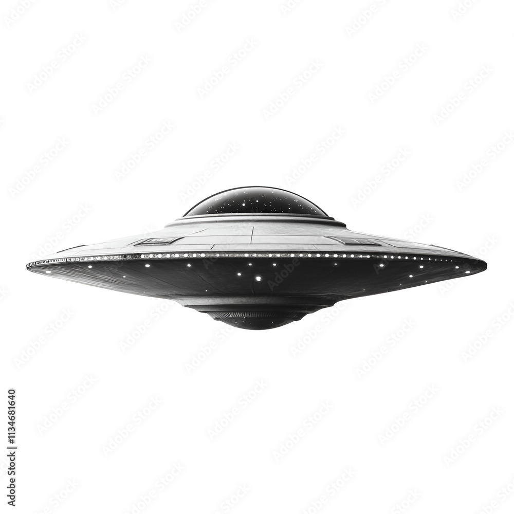 Classic UFO Design In Black And White Classic UFO Design In Black And White