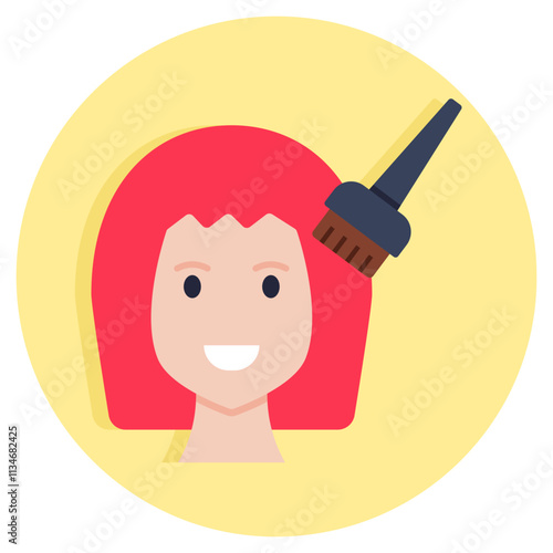A beautiful design icon of hair dye