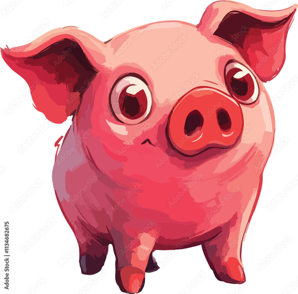 Naklejka premium Pig Vector Illustration