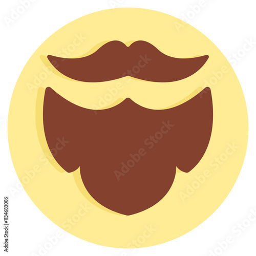 A flat design icon of mustache prop