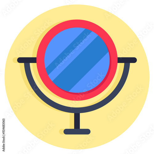 Modern design icon of pedestal mirror