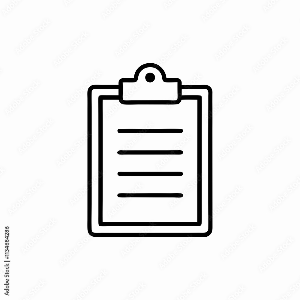 Minimal vector of clipboard with paper lines, ideal for task management apps, hospital visuals or survey tool design. Concept: productivity dashboard visuals, clinic admin branding, educational Minimal vector of clipboard with paper lines, ideal for task management apps, hospital visuals or survey tool design. Concept: productivity dashboard visuals, clinic admin branding, educational