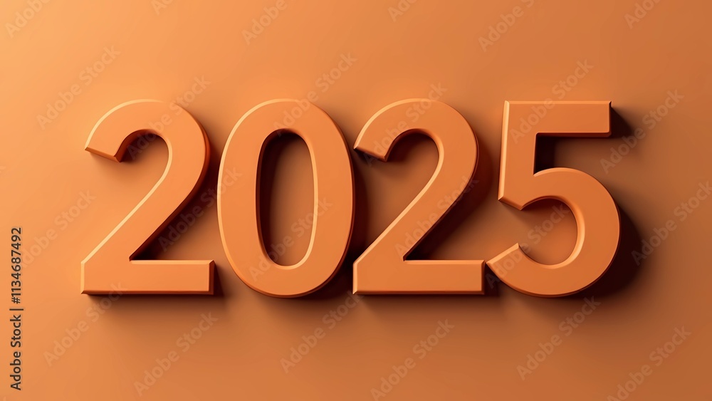 Design 2025 numbers in mocha brown beige color on a coffee background. A modern fashionable shade of 2025 Design 2025 numbers in mocha brown beige color on a coffee background. A modern fashionable shade of 2025