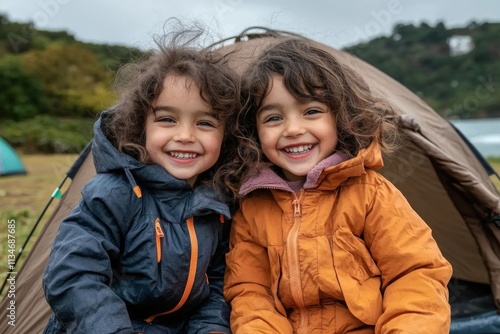 Capture the essence of childhood joy with these heartwarming images of kids sharing stories and laughter in a cozy tent, connection and summer memories The warm glow of friendship and the magic of photo