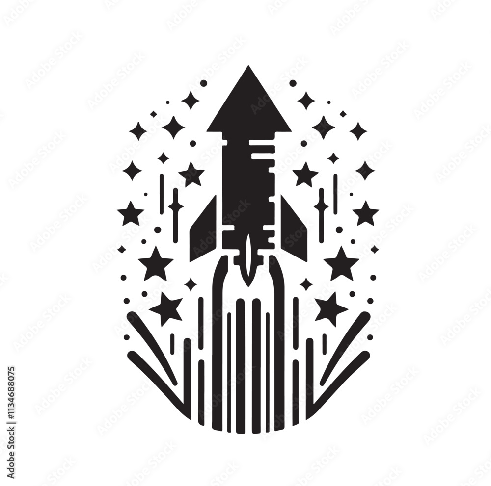 firework rocket silhouette vector illustration firework rocket silhouette vector illustration