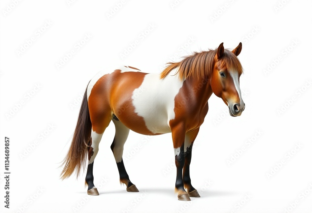 realistic horse on a white background.( mammals) realistic horse on a white background.( mammals)