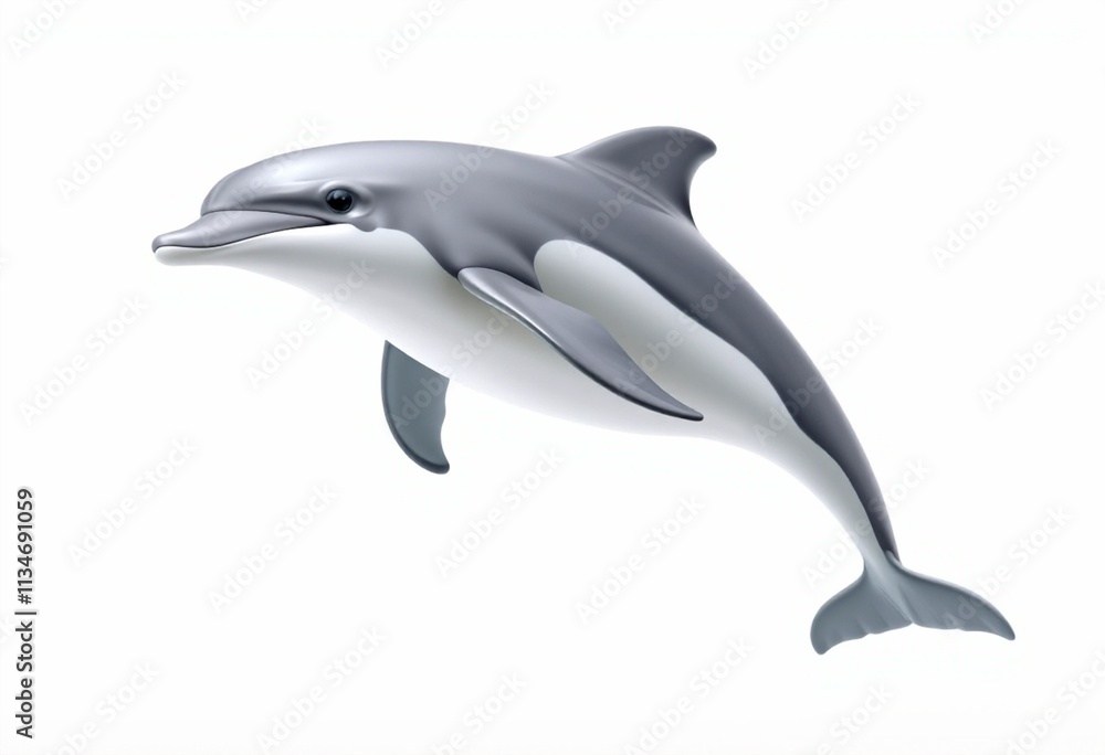 high realistic dolphin on a white background. high realistic dolphin on a white background.