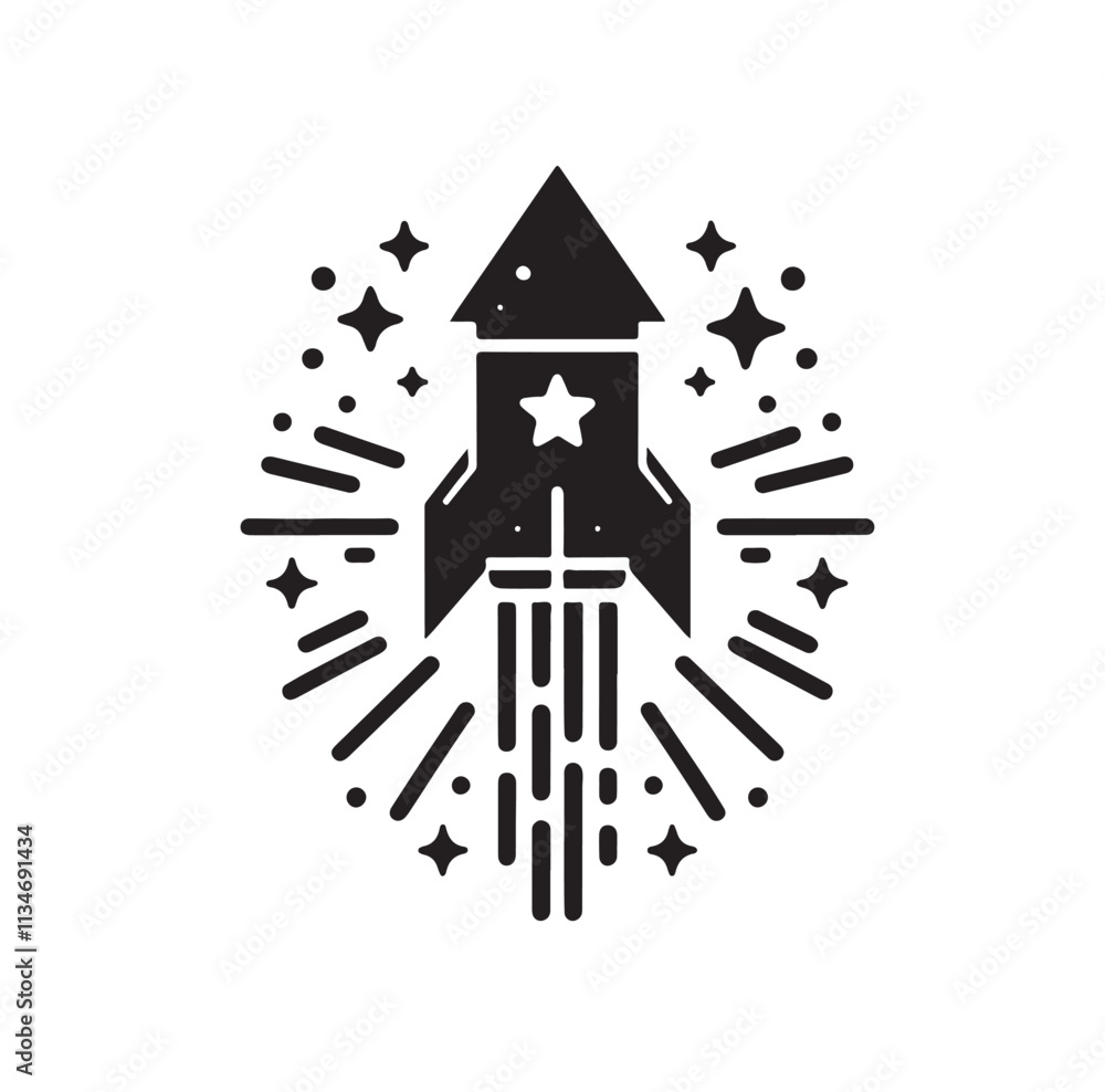 firework rocket silhouette vector illustration firework rocket silhouette vector illustration