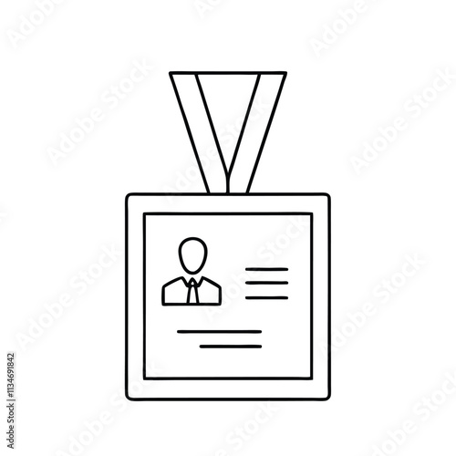 a line drawing of an ID card