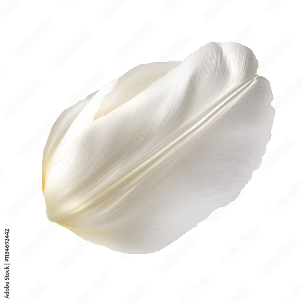 White Tulip Petal Isolated On Black Background White Tulip Petal Isolated On Black Background