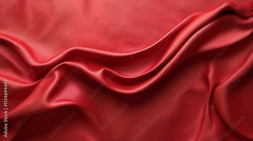 Fototapeta premium Elegant red fabric flowing valentine’s day background for romantic themes and designs