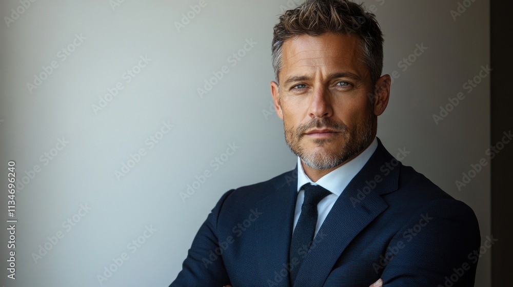 Contemplative Asian Businessman in Tailored Suit Contemplative Asian Businessman in Tailored Suit