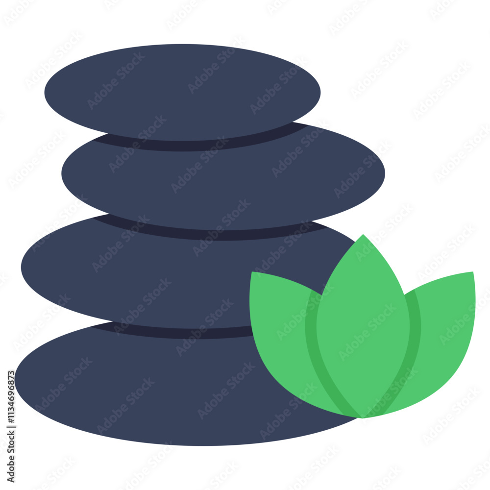 A readily available icon of spa stones, flat design vector A readily available icon of spa stones, flat design vector