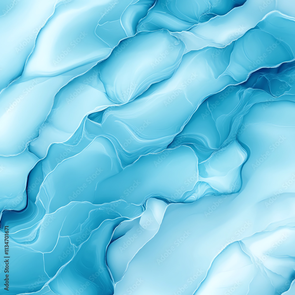 Obraz premium Abstract blue waves create a calming, fluid composition for design purposes.
