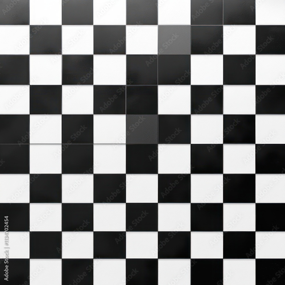 Fototapeta premium Black and White Checkerboard Pattern Minimalist Design Geometric Grid Artwork