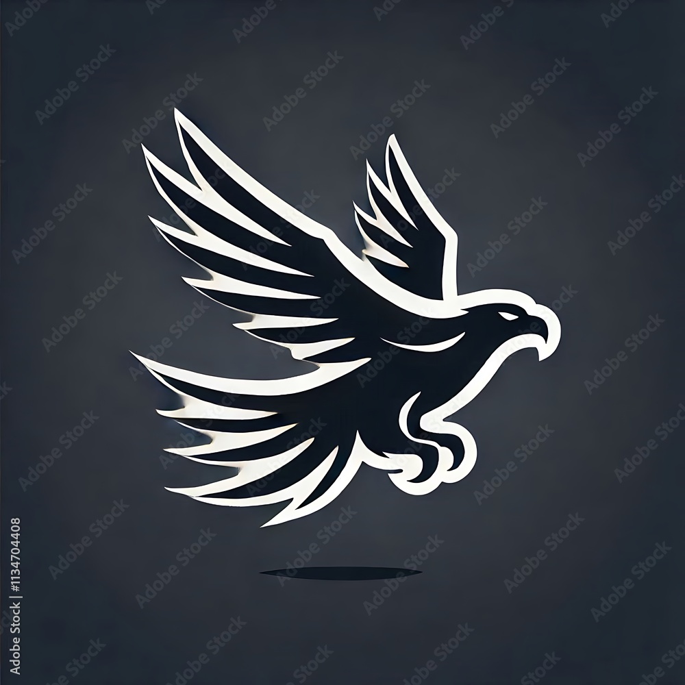 Obraz premium Stylized eagle in flight with dynamic wings.