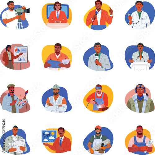 Bundle of Job Flat Style Illustrations 

