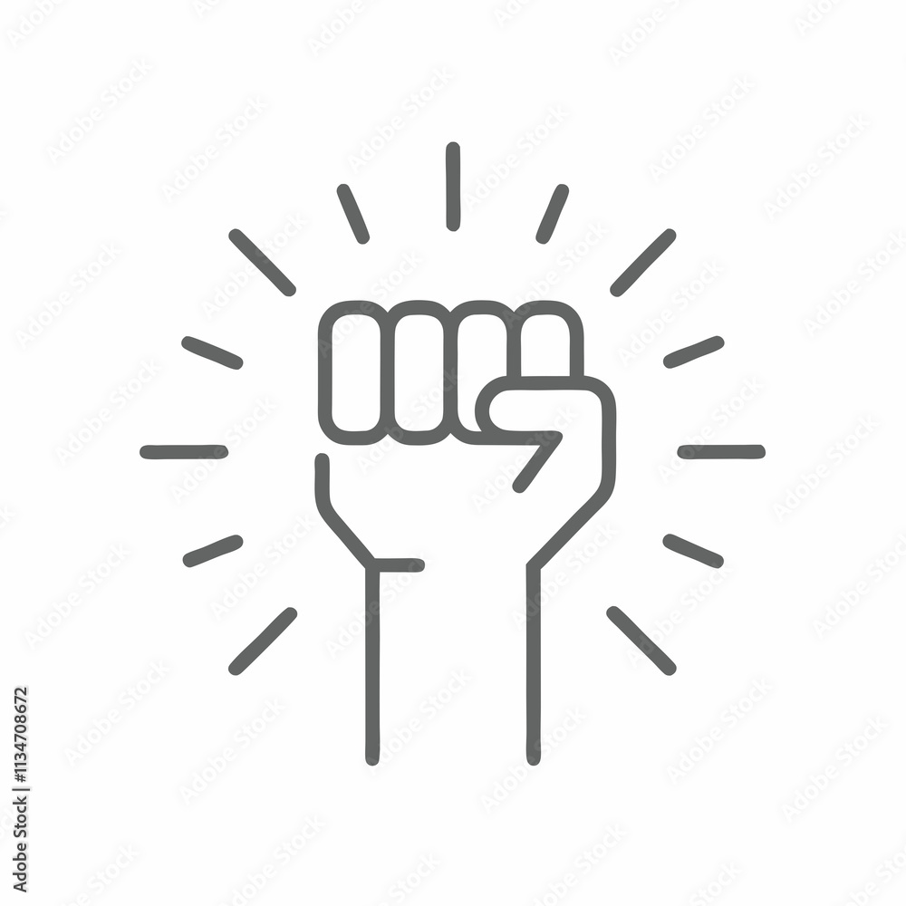Minimalist Fist Icon for Activism and Unity. Minimalist Fist Icon for Activism and Unity.