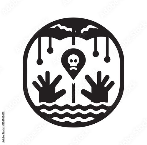 danger icon silhouette vector illustration