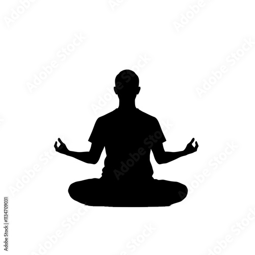 Silhouette of a man in a meditative pose.