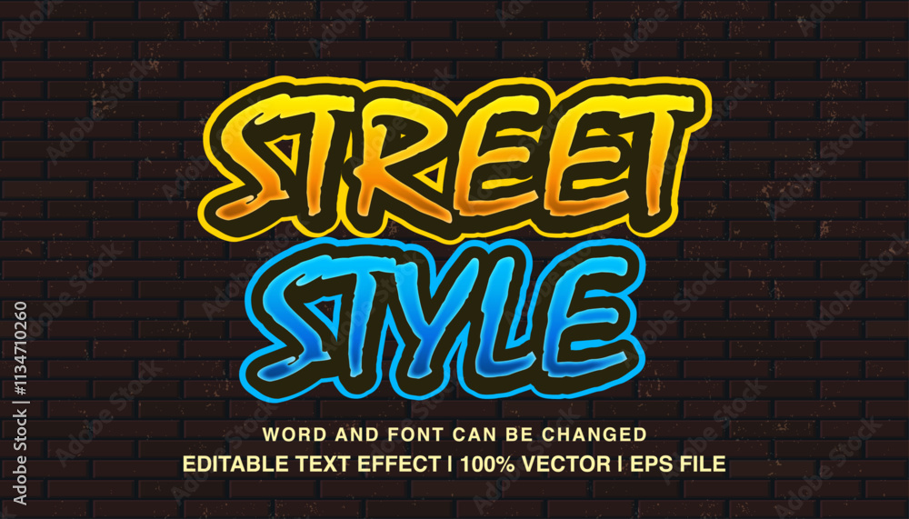Obraz premium editable 3d bold street style typeface