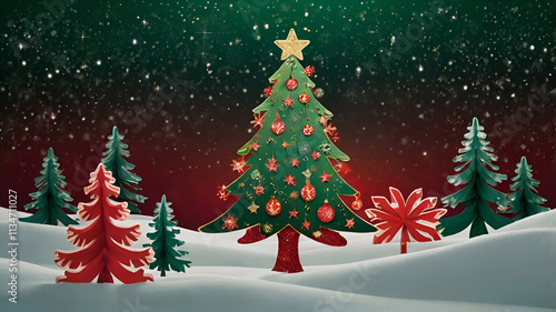A beautifully decorated Christmas tree sparkles with ornaments and lights, embodying the magic of the holiday season.