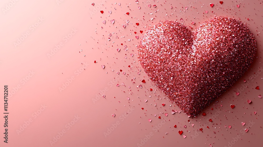 Valentine's Day Heart Glitter Background Valentine's Day Heart Glitter Background
