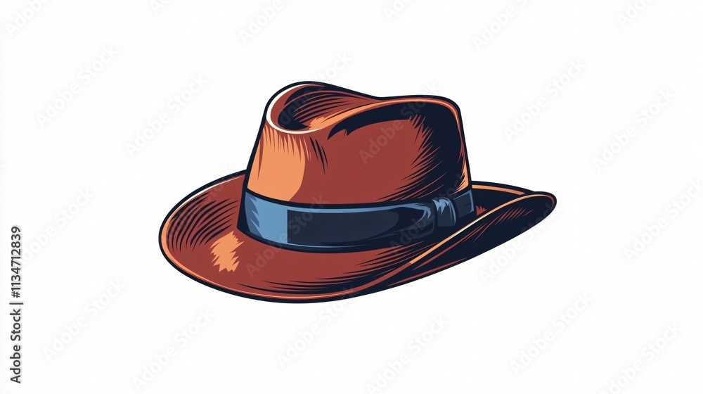 Stylish Fedora Hat Icon Vector Isolated 2D Flat Design Stylish Fedora Hat Icon Vector Isolated 2D Flat Design