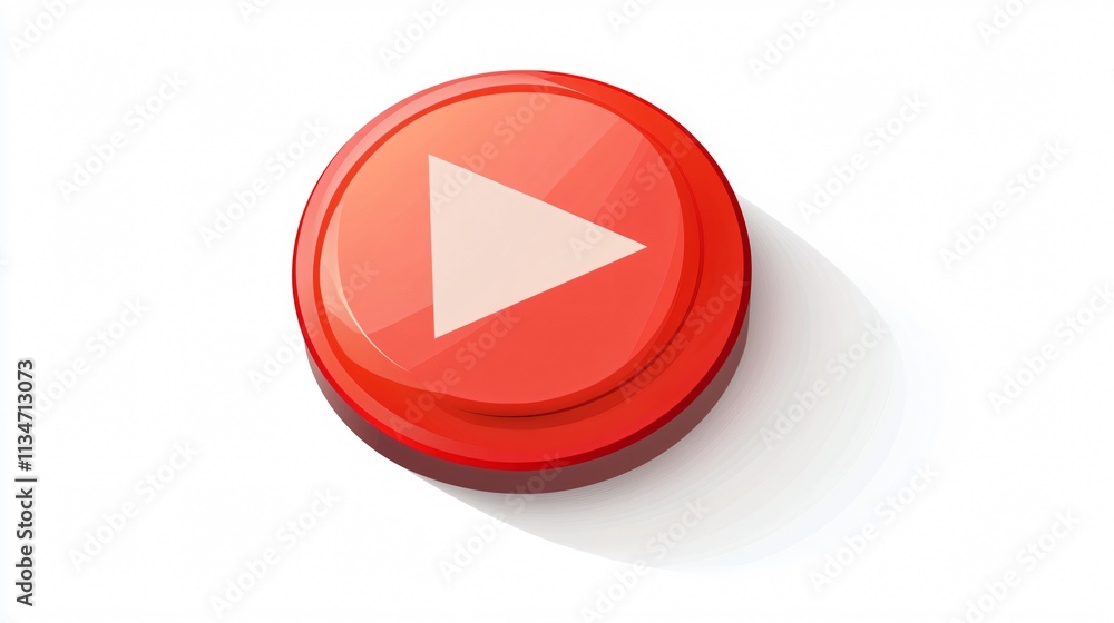Professional Play Button Icon in Red Isolated 2D Flat Vector Professional Play Button Icon in Red Isolated 2D Flat Vector