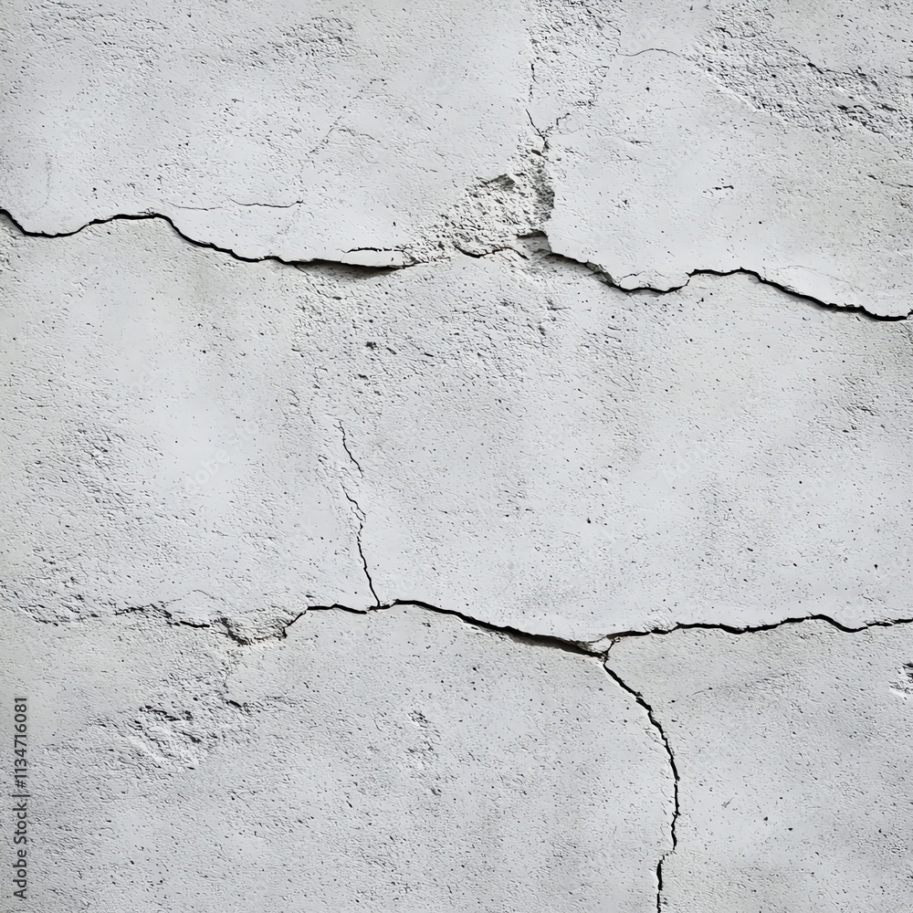 Obraz premium Close-up view of a cracked and textured concrete wall, showcasing its rough quality.