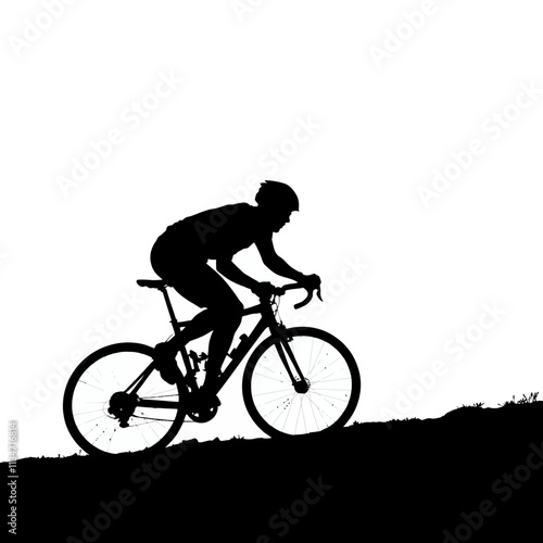 Wallpaper Mural Silhouette of a cyclist riding uphill on a bike Torontodigital.ca