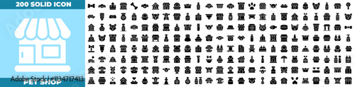 Pet Shop Solid Editable Icons set. photo