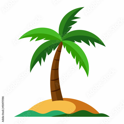 tropical island with palm tree