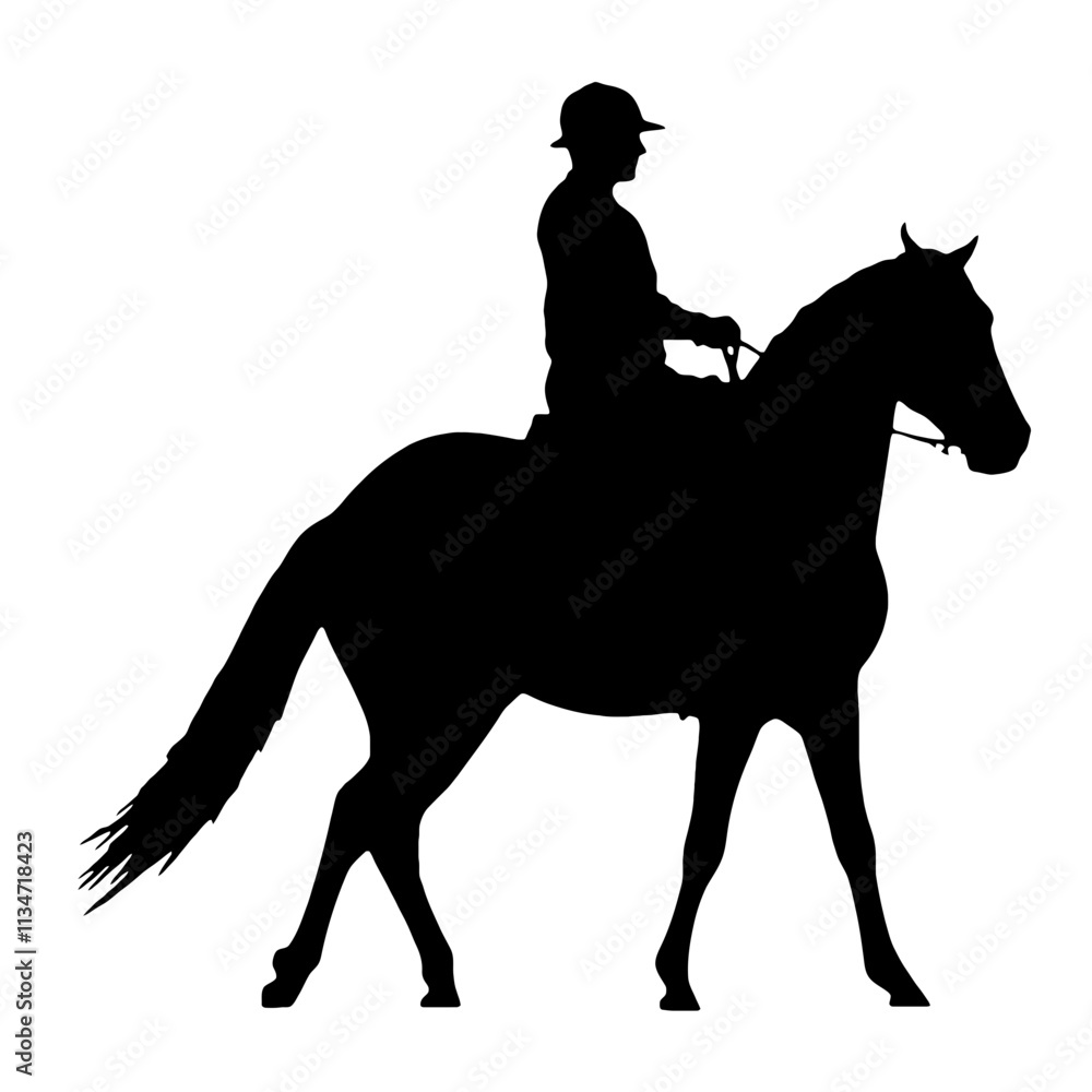 Silhouette of a man riding a horse. Silhouette of a man riding a horse.