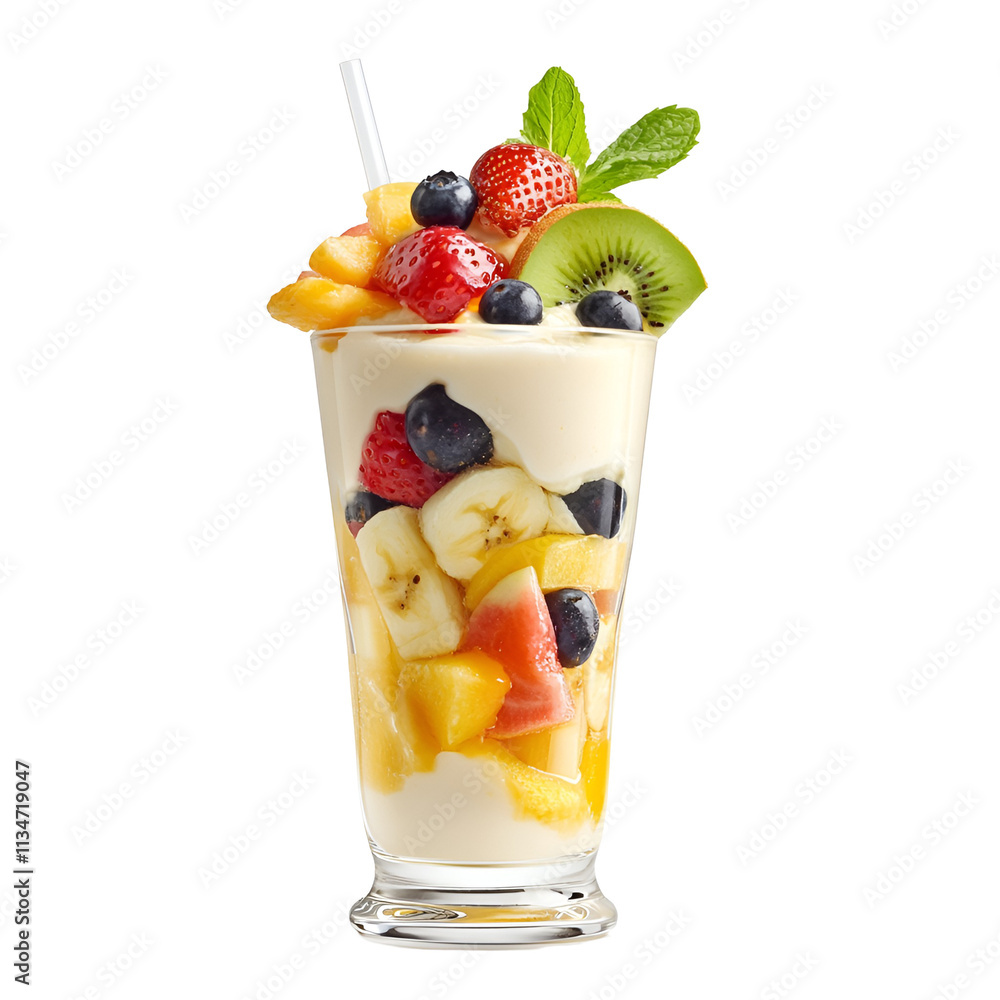 Refreshing Fruit Parfait with Yogurt and Mint Refreshing Fruit Parfait with Yogurt and Mint
