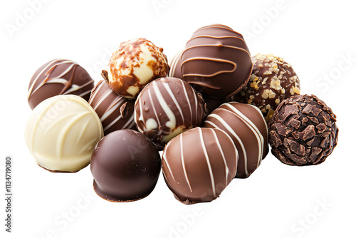 a group of chocolates on a white background photo