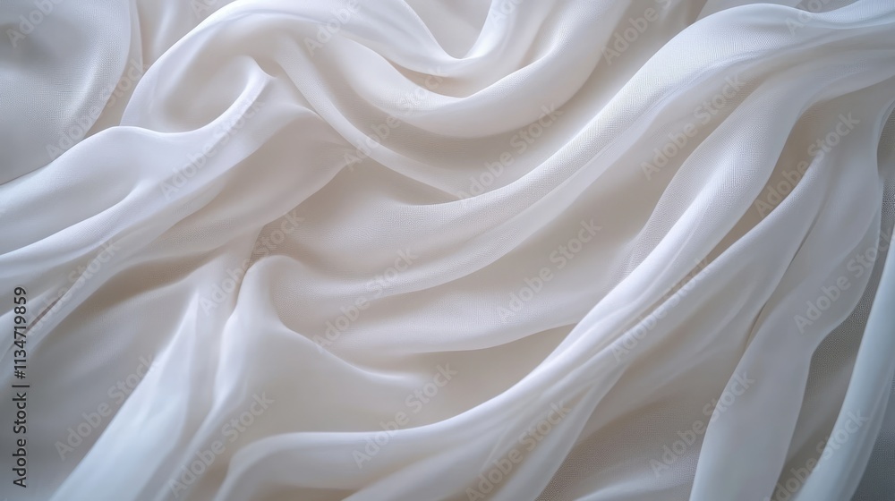 White colour silk wave drapery abstract background. Flowing fabric texture concept White colour silk wave drapery abstract background. Flowing fabric texture concept