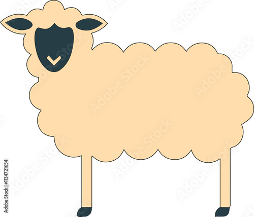 Cute animal icon with a simplified version of a sheep